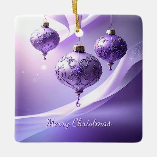 Purple Decorative Christmas Ball Holiday Ornament (Voorkant)