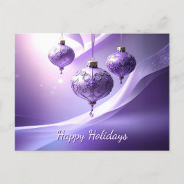 Purple Decorative Christmas Ball Holiday Postcard Briefkaart