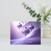 Purple Decorative Christmas Ball Holiday Postcard Briefkaart (Staand voorkant)