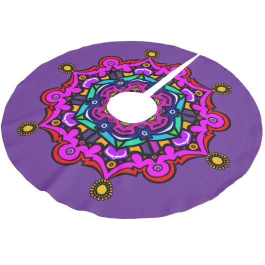 Purple design Tree Skirt Kerstboom Rok (Gekanteld)