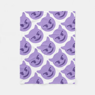 Purple Devil Emoji Fleece Deken