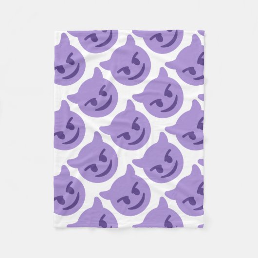 Purple Devil Emoji Fleece Deken (Voorkant)