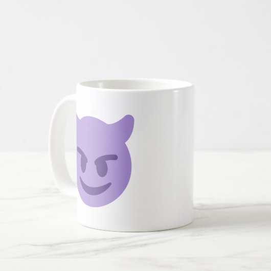 Purple Devil Emoji Koffiemok (Voorkant links)