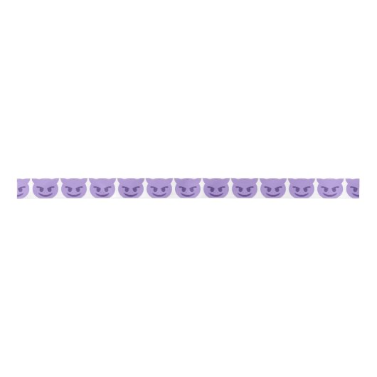 Purple Devil Emoji Satijnen Lint (Voorkant)
