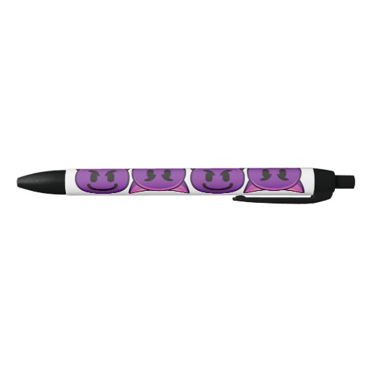 Purple Devil Emoji  Zwarte Inkt Pen (Bodem)
