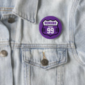 Purple Distressed Seniors Road Sign Ronde Button 5,7 Cm (In situ)