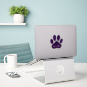 Purple Dog Paw Print With Custom Name Personalized Sticker (Laptop op bureau)