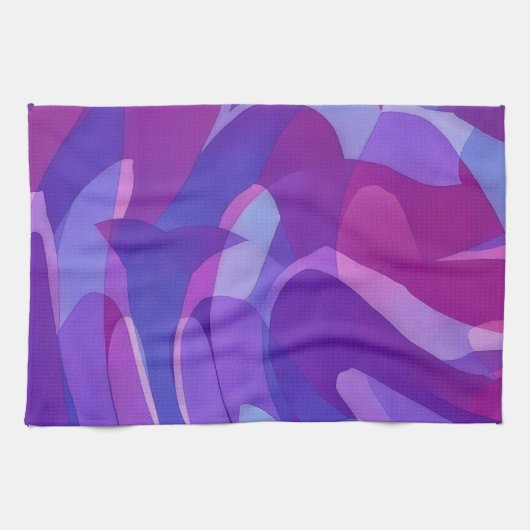 Purple Dolphin Swim Abstract Artsy Towel Theedoek (Horizontaal)