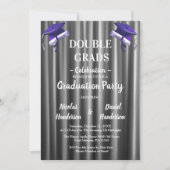 Purple double Celebration Graduation Party 2 photo Kaart (Voorkant)