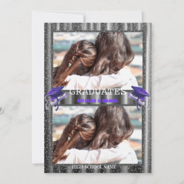 Purple double Celebration Graduation Party 2 photo Kaart