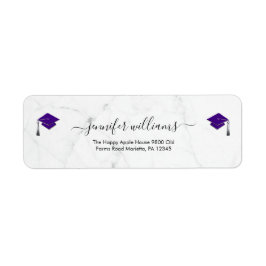 Purple Double Graduation Return Address Etiket