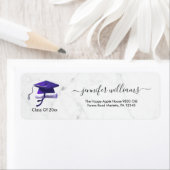 Purple Double Graduation Return Address Etiket (Insitu)