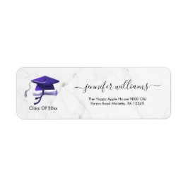 Purple Double Graduation Return Address Etiket