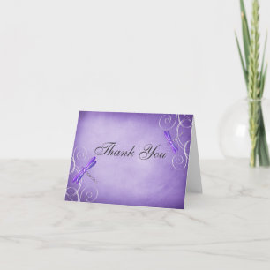 Purple Draairy Swirls Thank You Bedankkaart