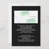 Purple Dragon and Roses Gothic Wedding Invitation Kaart (Achterkant)