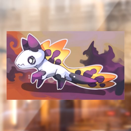 Purple dragon raamsticker (Vel 2)