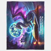 Purple Dragon Reading Book Blue Moon Fleece Deken (Voorkant)