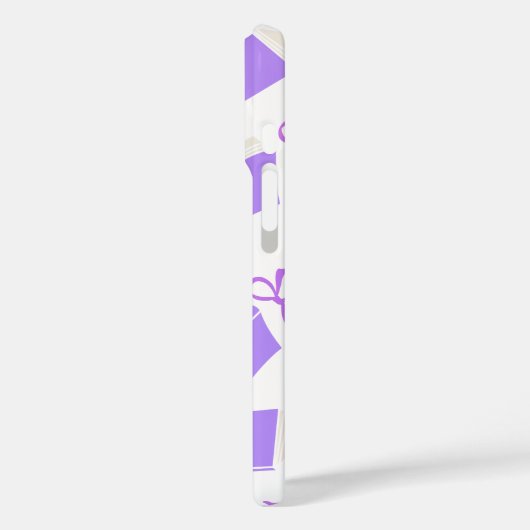 Purple Dreamy Books & Bows Pattern Case-Mate iPhone Case (Achterkant / Links)