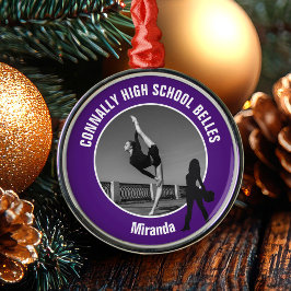 Purple Drill Team Dancer Photo Christmas Metalen Ornament
