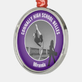 Purple Drill Team Dancer Photo Christmas Metalen Ornament (Links)