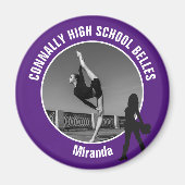 Purple Drill Team Photo High School Dancer Magneet (Voorkant)