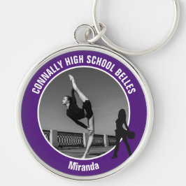 Purple Drill Team Photo High School Dancer Sleutelhanger