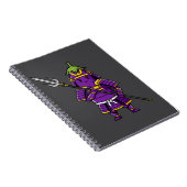 Purple Eggplant Samurai Warrior with Spear Illustr Notitieboek (Rechterzijde)