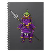 Purple Eggplant Samurai Warrior with Spear Illustr Notitieboek (Voorkant)