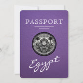 Purple Egypt Passport Wedding Save the Date (Voorkant)