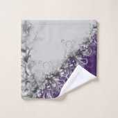 Purple Elegance and Grey Towel Set Bad Handdoek (Wasdoekje)