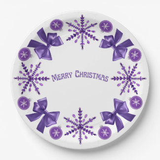 Purple Elegance Christmas Paper Plate Papieren Bordje