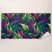 Purple & Emerald Jungle Beach Towel Strandlaken (Voorkant)