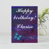 Purple Ephemera vibrant color art Bedankkaart (Staand voorkant)