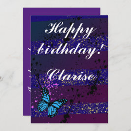 Purple Ephemera vibrant color art Bedankkaart