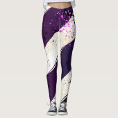 Purple Ephemera vibrant color art Leggings (Voorkant)