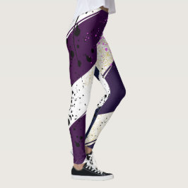 Purple Ephemera vibrant color art Leggings