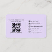 Purple Esthetician Skincare QR Code Visitekaartje (Achterkant)
