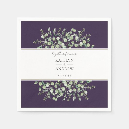 Purple Eucalyptus Together Forever Wedding  Servet (Voorkant)