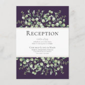 Purple Eucalyptus Wedding Reception Informatiekaartje (Voorkant)