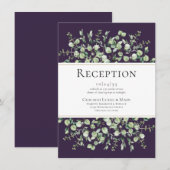 Purple Eucalyptus Wedding Reception Informatiekaartje (Voorkant / Achterkant)