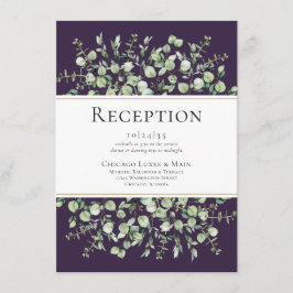 Purple Eucalyptus Wedding Reception Informatiekaartje