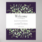 Purple Eucalyptus Wedding Welcome  Poster (Voorkant)