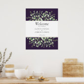 Purple Eucalyptus Wedding Welcome  Poster (Keuken)