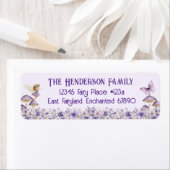 Purple Fairy Party Return Address Label (Insitu)