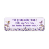 Purple Fairy Party Return Address Label (Voorkant)