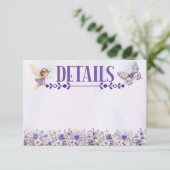 Purple Fairy Watercolor Floral Birthday Details  (Staand voorkant)
