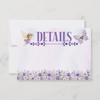 Purple Fairy Watercolor Floral Birthday Details 