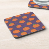 Purple Fall Pumpkin Pattern Bier Onderzetter (Linkerzijde)