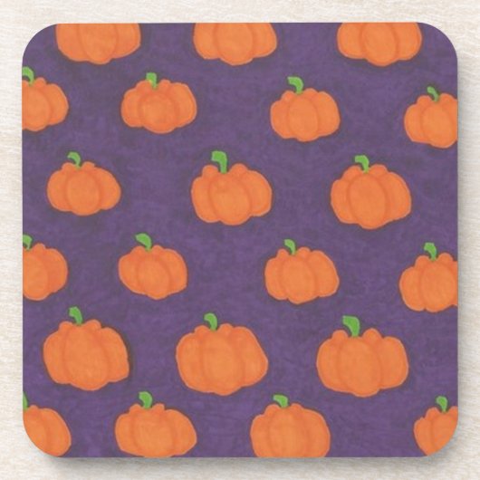 Purple Fall Pumpkin Pattern Bier Onderzetter (Voorkant)