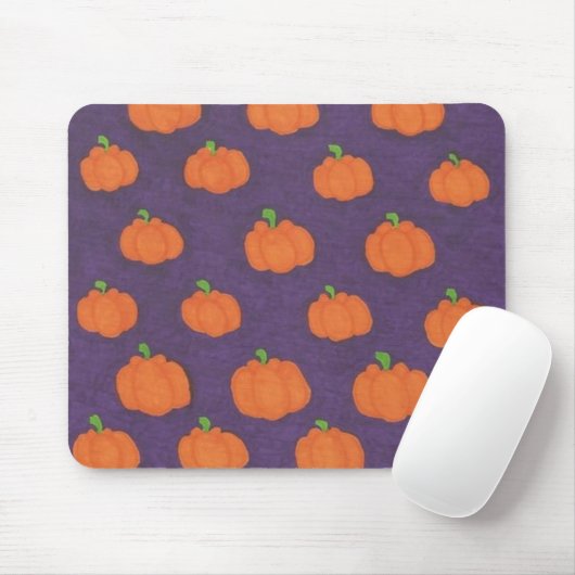 Purple Fall Pumpkin Pattern Muismat (Met muis)
